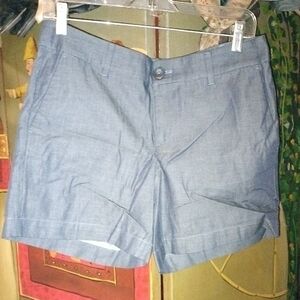 Ann Taylor Denim Blue Flat Front Shorts